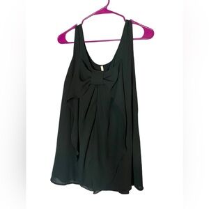 Mezanine Black Bow Front Sleeveless Blouse Top Size 1X